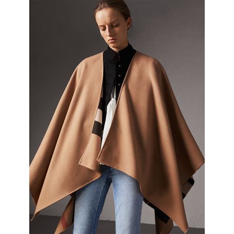 burberry reversible check merino wool poncho|Women’s Designer Ponchos & Capes .